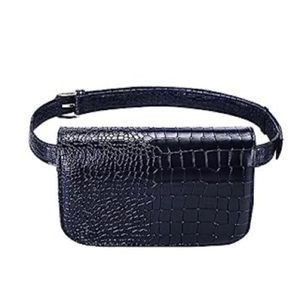 Womens Croc Print Belt Bag Black